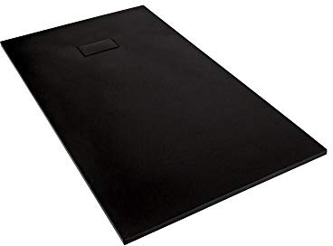 Milano Rasa Graphite Low Profile Rectangular Textured Slate Effect Shower Tray - 1200 x 900mm