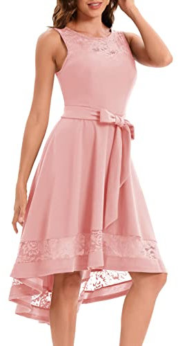 Gardenwed Mutter der Braut Kleider, Semi Formal Hochzeit Gast Hi Low Spitze Kleider