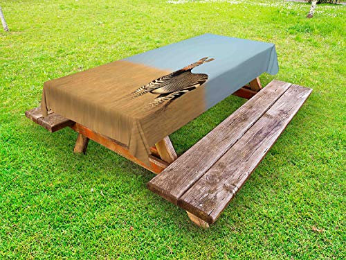 ABAKUHAUS Tierwelt Outdoor-Tischdecke, Zebra Berg Gras, dekorative waschbare Picknick-Tischdecke, 145 x 210 cm, Mehrfarbig
