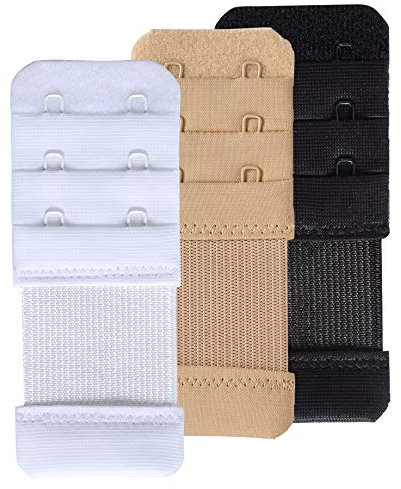 SAMGU Bra Extenders, 3 Pieces 2 Hook Bra Extender Soft Stretchy Bra Extension Strap