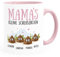 MoonWorks®Tasse personalisiert Mama's kleine Scheißerchen und anpassbare Namen Kackhaufen Geschenk für Mama 4 Kinder rosa Keramik-Tasse