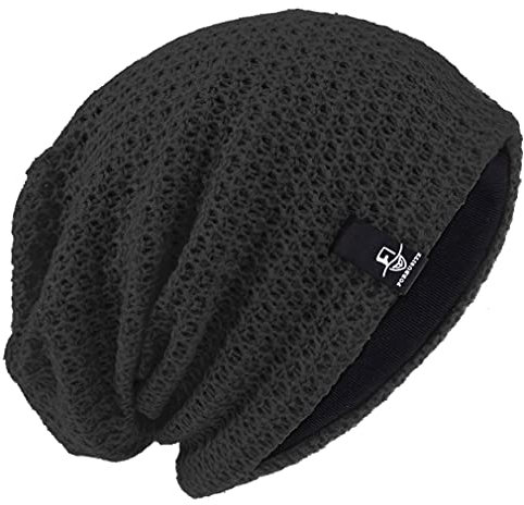 Ruphedy Damen Beanie Mütze Winter Long Oversized Slouchy Beany Strickmütze B08(Dunkelgrau