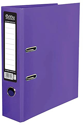 ED Pukka A4 Glossy 2-Ring Lever Arch Files School Work Office 75mm Spine File Organiser (Purple)