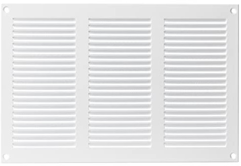 300x200mm Metalica Rejilla de Ventilación con Mosquitera - Blanco