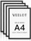 Veelot A4 Fotorahmen schwarz Massivholz Fotorahmen 4er Set mit HD Ple-xiglas für Galerie Urkunde Dokument Heimdekoration (21x30cm)