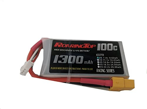 Roaring Top 2S 1300mAh 7.4V 100C LiPo Battery Soft Case Battery with XT60 Plug For RC Car EDF Helicopters Boats