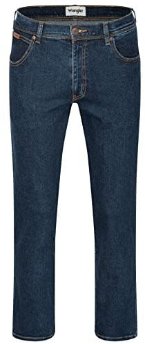 Wrangler Texas Herren-Stretchjeans - Herrenjeans Regular Fit Authentic Straight (W40/L36, Darkstone)