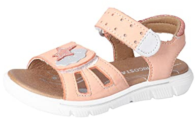 RICOSTA Mädchen Riemchensandalen SARA,Kinder Sandalen,WMS:Mittel,Sommerschuhe,Freizeitschuhe,offene Schuhe,Strandschuhe,Peach (310),27 EU