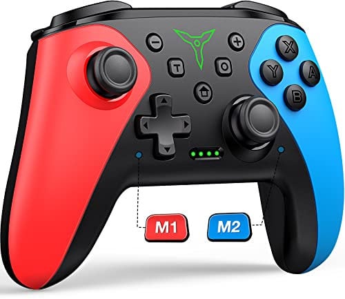 HELLCOOL Switch Controller, Kabellos Switch Controller für Switch/Lite/OLED Konsole, Switch Pro Controller mit Macro/Turbo/Aufwachfunktion, Präzise Steuerung, Dual Motors Vibration, 15 Std Spieldauer