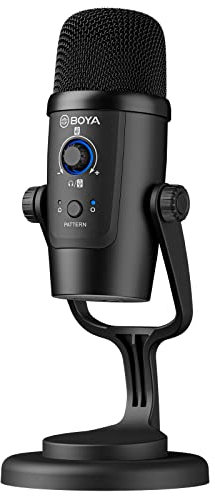 BOYA BY-PM500W USB Microphone for PC & Mac USB C Devices, Wireless Condenser Mic with High-Res Metering LED Lighting for Gaming, Podcast, Streaming and Recording