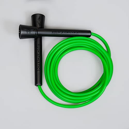 Rush Athletics Springseil, ideal für Boxen, MMA, Cardio, Fitnesstraining, verstellbar, 3 m, Neongrün