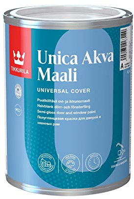 TIKKURILA Unica Akva - Semi-Gloss Acrylic Paint For Wood & Metal (Water-Based) - 1 Litre