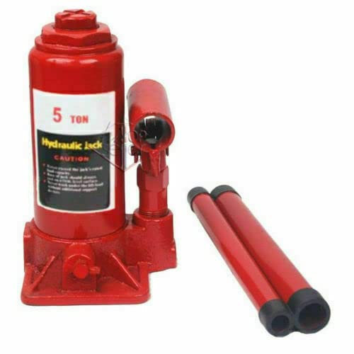Dipa Cric Crick Idraulico Per Auto a Bottiglia Sollevatore Martinetto 5 Tonnellate, Rosso