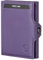 VON HEESEN Slim Wallet mit Münzfach & RFID-Schutz - Mini Geldbörse Herren & Damen - Kartenetui Geldklammer Kreditkartenetui - Portmonee Geldbeutel Portemonnaie klein (Violet)