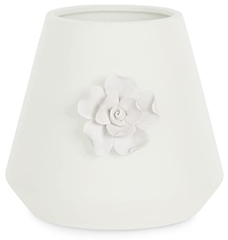 AmeliaHome Blumentopf aus Keramik Pflanzentopf Blumenmuster Deko Lusitano Creme