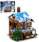 Weihnachtshaus Modellbausatz, 3-stöckiges groß Modular Weihnachten Haus mit Weihnachtsbaum, Licht und Musik, 3693-tlg MOC Klemmbausteine Weihnachten Haus Gebäude Set