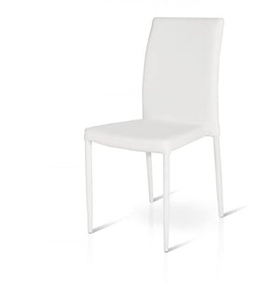 Mar.c.a. Design Sedia Stuhl, Metall/Kunstleder, Weiß, 45x45x92