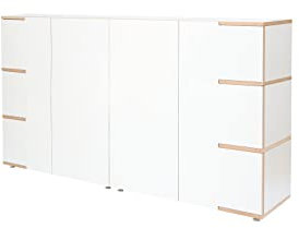 Tojo Stau | Designer Lowboard, Sideboard, Highboard | MDF, weiß | Holzschrank Stau Side 200 x 45 x 110 cm