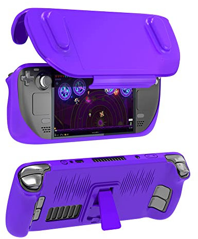 BLOOOK Schutzhülle Cover Protector Kompatibel mit Steam Deck mit Klappbarem Ständer,Hülle für Steam Deck Zubehör,Vollschutzhülle SteamDeck Schutzfolie Case,Stoßdämpfung und AntiScratch