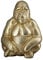 GILDE Deko Tier Figur Skulptur Gorilla - Moderne Kunst und Dekoaration aus Kunstharz - Farbe: Gold - Höhe 27 cm