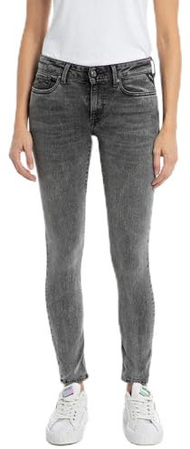 Replay Damen Jeans New Luz Skinny-Fit Hyperflex mit Stretch, Medium Grey 096-3 (Grau), 31W / 32L