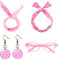 KANOSON Rockabilly Accessoires Damen Rosa, 50er Jahre Kleider Damen Accessoires, Rockabilly Haarschmuck Polka Dot Ohrringe Katzenaugen Chiffon Schal für 50er Jahre Mottoparty