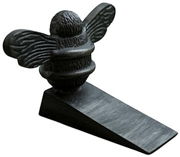 Bee Door Stop Wedge | Brass Bee Door Stop Holder | Heavy Solid Iron Ornament | Bumble Bee Gift Ideas by Brass bee