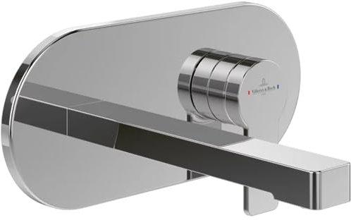 Mitigeur lavabo mural VILLEROY ET BOCH Architectura avec vidage Push Open chrome