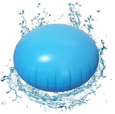 Poolkissen Winter, Poolkissen Winter Rund 360 Luftkissen Pool Poolkissen Winter XXL 120x120cm, Luftkissen Pool Zubehör Gummizug Kissen Viereckig Rund Aufblasbar mit Sicherheitsventil