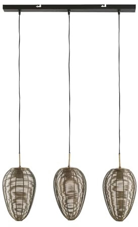 Light & Living Hängeleuchte Yaelle - Bronze - 80x20x33cm - 3L - Rund - Metall - Hängelampe & Pendellampe - Lampe Wohnzimmer & Schlafzimmer - Pendelleuchte Esstisch
