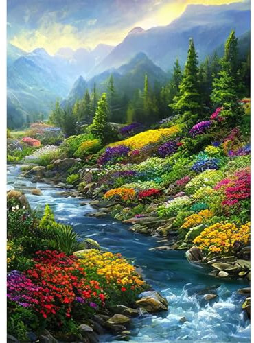 RICUVED Natur Diamond Painting Set,5D Diamant Painting Bilder Erwachsene Berg Diamond Painting Kinder, Full Drill Diamond Art Diamant Malerei Bilder Diamond Painting für Home Dekor 30x40cm