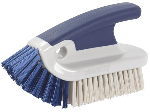 Beldray LA032791FEU7 Deep Scrubbing Rubber Non-Slip Handle, Angled Brush for Tackling Multiple Areas, Durable Bristles, Precision Cleaning, Ideal for Grout and Tiles, Blue Navy, One Size