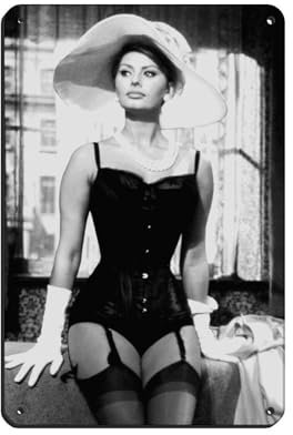 FrySky Schauspieler Sophia Loren Poster 9 Blechschild Vintage Metall Pub Club Cafe Bar Home Wandkunst Dekoration Poster Retro 20 x 30 cm