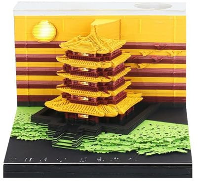 Abreißkalender 2024, Notizblock, 3D-Notizblock mit LED-Lichtern, 3D-Tischkalender 2024, Notizblock aus Papier, Schnitzkunst, DIY-Kalender mit Haftnotizen, zerreißbare kreative Memo-Kalendergeschenke,