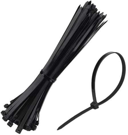 300mm x 7.6mm 100 Fascette plastica,Fascette cavi, Fascette per cablaggio,Nylon Cavi Stringicavo,Fascette Elettricista, Fascette Nere, Fascette Cavi, adatte per l'industria(Nero)