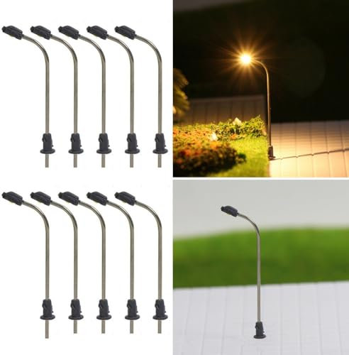 Sileduove Modell Bahn Lampe Led Leuchte Strassenlampen 10 Stück Modelleisenbahn Spur Z Straßenlaterne LED-Plattformlampe Bonsai-Dekoration