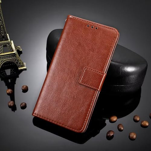ATISIJIE Leder Handyhülle hülle für iPhone 6S Case,Premium Leder Flip Klappbare Stoßfeste Mit Kartenfächern und Halterung Hülle für iPhone 6S-Braun