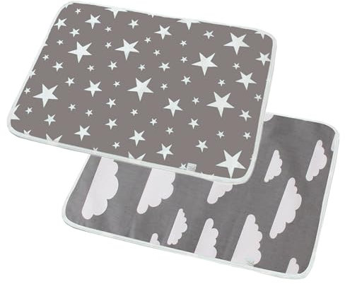 Cambiador de pañales para bebé, 2 unidades, plegable, grande, impermeable, lavable, para bebés (D, 50 x 70 cm)