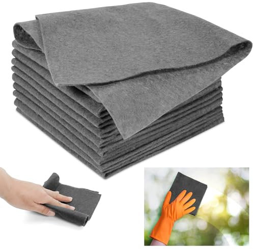 Traumarkeu 10 Stück Magisches Reinigungstuch,Wundertuch schnelle Reinigung,wiederverwendbar,Starke Wasseraufnahme, Zaubertuch für Glas,Autos,Fenster,Küchen und Badezimmer 30x30cm