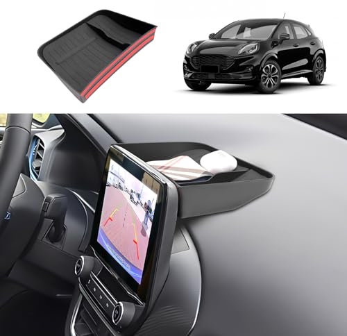 Coleya Mittelkonsole Aufbewahrungsbox Kompatibel mit Ford Puma 2020-2024, Ford Puma Zubehör Instrumententafel Handschuhfach, Puma Mittelkonsole Organizer Mit Rutschfestermatte (Schwarz)