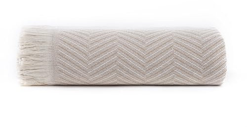 Todocama Mehrzweck-Tagesdecke, Tagesdecke, Überwurf für Bett, Sofaüberwurf, Jarapas, Fischgrätenmuster (230 x 260 cm, Sandbeige).