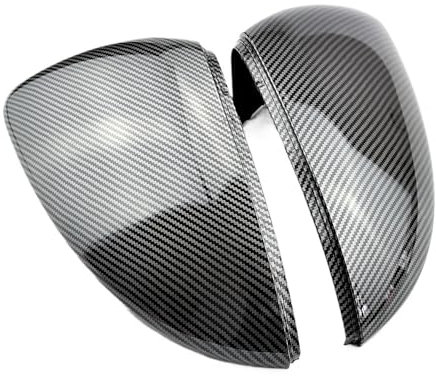 Rückspiegel Spiegelkappen 2 Stück Carbon Look Hellschwarz Matt Chrom Rückspiegelabdeckung Spiegelabdeckungen Kappen Für VW Für Golf MK7 7,5 Für GTI 7 7R Spiegelkappe(Farbe:Carbon Look Black)
