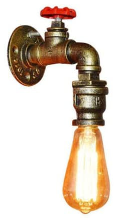 SSNCcNC E27 Retro Industrie Wandlampe 1-Flammig Wasserrohr Rustikal Wandlampen Vintage Wandleuchte Deko Metall Wandbeleuchtung für Loft Cafe Korridor WohnzimmerBar Restaurant Küche Schlafzimmer