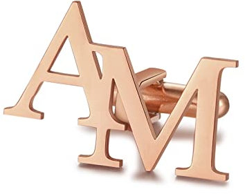 Boutons De Manchette Personnalisés Pour Hommes Chemise De Mariage Remise De Diplôme Fête De Danse Cadeau d'anniversaire Cufflinks Pour Mari Ami Chemise Gravés Avec Nom (Or rose, 2 cm)