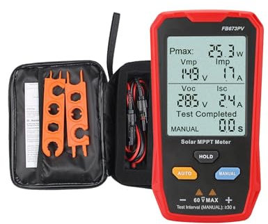 Perfeclan 800W SolarpanelMultimeter 12-60V 14,2x7,6x2cm Utility Tool Professioneller großer -Bildschirm mit