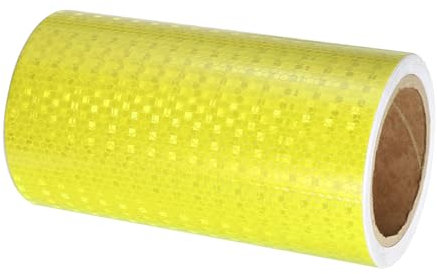 PATIKIL Cinta Reflectante Adhesiva, 20cm x 10m PVC Cinta de Advertencia de Seguridad de Alta Visibilidad Impermeable para Nocturna Camiones Coches Ropa, Amarillo Fluorescente
