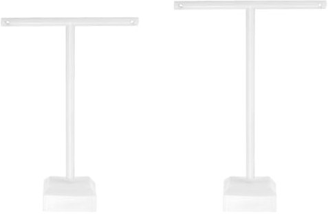 sourcing map Earring Display Stands, 2pcs Earring Holder T Bar Earring Organizer Earring Display Storage Rack for Necklaces Bracelet Photography Prop, White