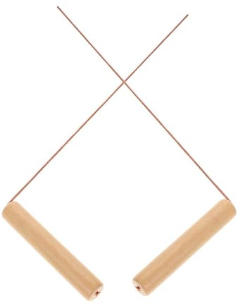 Toyvian 2pièces Bâtons De Divination Laiton avec Poignée Bois Outil De Détection pour Chasse Aux Fantômes Recherche Eau Et Or