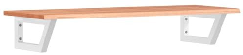 Gecheer Mensola,Ripiano,a Parete per Lavabo,Lavandino,in Legno Massello di Rovere,60x40x2 cm,Porta Lavabo Sospeso in Legno Massello,Porta Lavandino in Legno,Sottolavabo Sospeso da Bagno