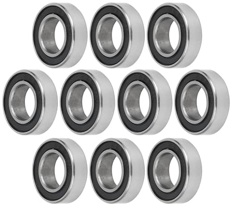 A ABSOPRO 10 Stück 689-2rs Rillenkugellager P6 9x17x5mm Kugellager Geschmierte Lager Doppelgummilippe Schwarz Silberfarben für Scooter Skateboard Rad Artikelaustausch